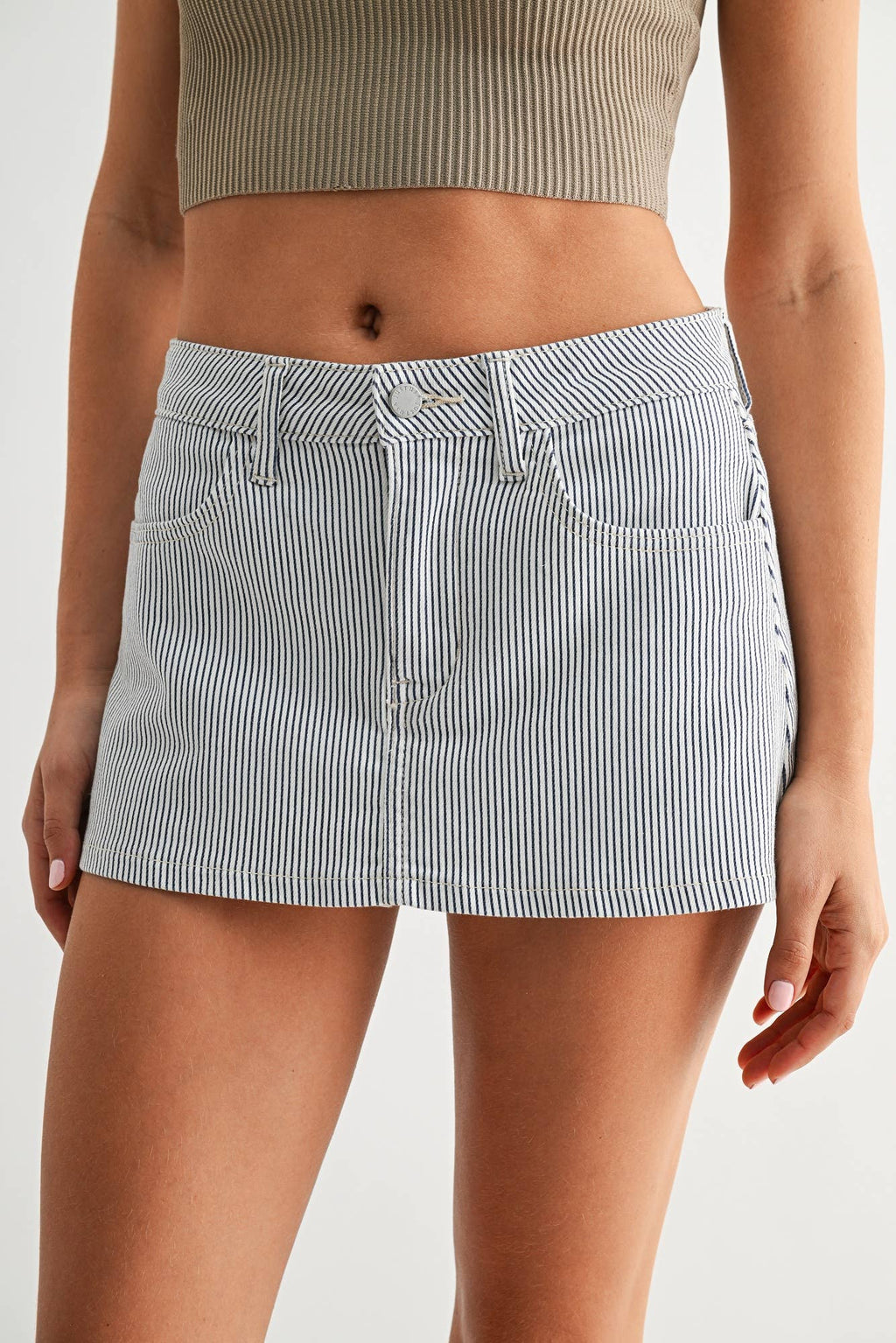 Jakelynn | Striped Denim Skort