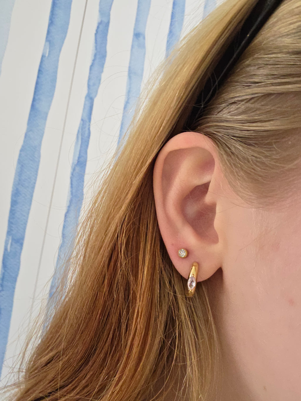 Brielle | Diamond Detail Hoops