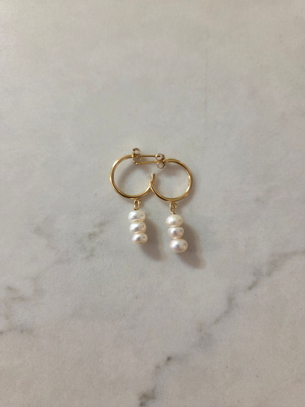Elodie | Pearl Drop Hoops